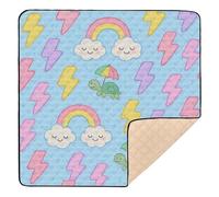 Tappetino da gioco per bambini, morbido, spesso, per interni ed esterni, lavabile, imbottito, per neonati e neonati, 127 x 127 cm