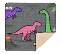 Tappetino da gioco per bambini, motivo dinosauri viola e roseate, grande ed elegante, lavabile, tappetino da palestra per neonati, neonati, neonati, bambini, 127 x 127 cm