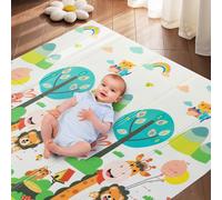 Tappetino da Gioco per Bambini, Tappeto Gioco Neonato, Tappeto Bambini Reversibile, Non Tossico, Fondo in Schiuma XPE, Pieghevole, Impermeabile, per Sviluppo Sensoriale, Giraffa (200 * 180cm)