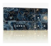 Tappetino da gioco per carte da tavolo con zone magiche, 61 x 35,6 cm, con cuciture TCG, tappetino da gioco Commander, superficie in gomma liscia, tappetino da scrivania, costellazione cosmica