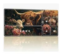 Tappetino da gioco per carte da tavolo con zone magiche, 61 x 35,6 cm, con cuciture TCG tappetino da gioco Commander, superficie in gomma liscia, tappetino da scrivania per gioco da battaglia, pecore