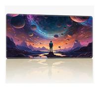 Tappetino da gioco per MTG con bordi cuciti, 61 x 35,6 cm, con cuciture TCG, tappetino da gioco da tavolo Commander, superficie in gomma liscia, tappetino da scrivania, spazio umano