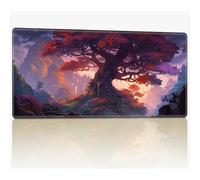 Tappetino da gioco per MTG con bordi cuciti, 61 x 35,6 cm, tappetino da gioco con carte TCG Commander, superficie in gomma liscia, tappetino da scrivania per giochi di battaglia, grande albero magico