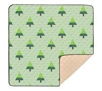 Tappetino da gioco pieghevole con alberi di Natale verde chiaro per bambini, per interni ed esterni, leggero, per gattonare il bambino, 127 x 127 cm