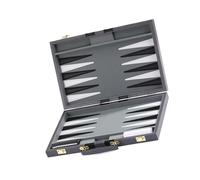 Tappetino da gioco pieghevole per backgammon in pelle PU arrotolabile con pezzo in plastica, ideale per feste da picnic e regali, set arrotolato