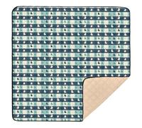 Tappetino da gioco pieghevole per bambini con conigli, verde, blu, per interni ed esterni, impermeabile, tappetino per attività per bambini, 127 x 127 cm