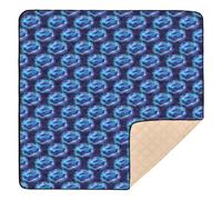 Tappetino da gioco pieghevole per bambini, impermeabile, per la pancia, per bambini, 127 x 127 cm, colore: blu scuro