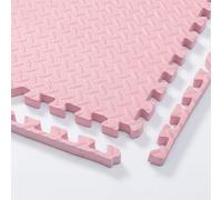 Tappetino da gioco puzzle in schiuma, 30 x 30 cm, confezione da 10 piastrelle ad incastro, per casa, palestra, camera da letto, antiscivolo, ad incastro, tappeto morbido (rosa, 1 cm di spessore)