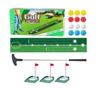 Tappetino Da Golf - Flanella Da 78,74 Pollici + Acciaio Inossidabile | Istruttore Di Putting Da Golf | Tappetino Da Allenamento Portatile Con Mazze, Palline E Fori Per Cortile, Spiaggia, Campeggio E D