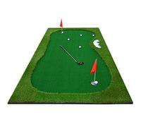 Tappetino da golf in gomma resistente, Golf Putting Green Set With Putter, 2 Cups, 6 Balls, Portable Training Mat, 100-150x300cm(B,150x300cm(59x118inch))