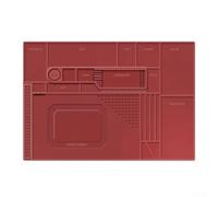 Tappetino da lavoro per saldatura, 55 x 38 cm, colore: rosso | Resiste al calore elevato, protegge il banco da lavoro, sicuro per il contatto diretto con il ferro, silicone, rosso, blu