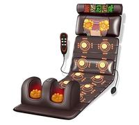 Tappetino da massaggio completo con calore e 10 nodi vibranti, cuscini regolabili e cuscinetti riscaldanti per rilassamento muscolare di collo e schiena