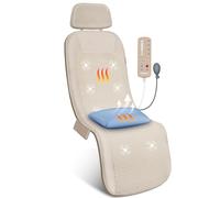 Tappetino da massaggio completo con calore, massaggiatore a vibrazione posteriore, cuscino per sedia da massaggio, 10 motori di vibrazione, 2 livelli di calore, trazione lombare rimovibile e