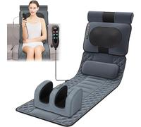 Tappetino da massaggio completo per massaggio elettrico con 30 teste di massaggio shiatsu impastatrici cuscino riscaldante pieghevole multifunzione 9 modalità di massaggio per rilassamento muscolare