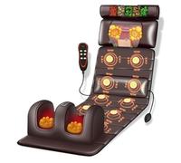 Tappetino da massaggio con 10 nodi vibranti per tutto il corpo, con cuscini regolabili, cuscinetti riscaldanti, per rilassamento muscolare di collo e schiena