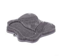 Tappetino da massaggio per bagno per doccia a forma di farfalla e funzione antiscivolo per sfregare, progettato per sicurezza e comfort durante il bagno (grigio)