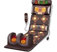 Tappetino da massaggio per tutto il corpo, tappetino per massaggio 3D con calore, massaggiatore per collo e schiena, con 10 nodi vibranti e cuscini regolabili per il rilassamento muscolare di tutto il