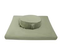 Tappetino da meditazione, set da meditazione, cuscino da yoga, cuscino in cotone, cuscino per yoga, meditazione, cuscino da meditazione e zabuton, cuscino per seduta e ginocchia (verde)