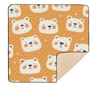 Tappetino da palestra e attività per bambini in morbida schiuma con orsi polari, per interni ed esterni, atossico, pieghevole, per la pancia, per neonati, neonati, bambini, 127 x 127 cm, colore