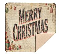 Tappetino da palestra e attività per bambini, stile vintage, con scritta "Merry Christmas", per bambini, non tossico, per bambini, 127 x 127 cm