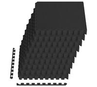 Tappetino da pavimento Puzzle 54 pezzi 4,86 m² EVA schiuma nera per fitness | Superficie EVA compressa, resistente all'acqua, attenua il rumore, pulizia ad acqua, personalizzabile all'infinito
