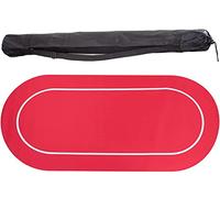 tappetino da poker, Disposizione del tavolo da poker, tappetino da tavolo ovale portatile con borsa for il trasporto(Red)