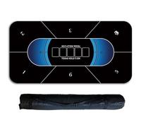 Tappetino da poker Texas Hold'em fino a 6 giocatori, layout del tappetino da tavolo da poker con custodia for giochi di poker(Black 6 Players,1.8 x 0.9 M)