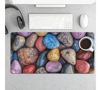 Tappetino da scrivania 61 x 30 cm esteso con ciottoli e rocce, tappetino per tastiera e mouse, base in gomma antiscivolo, superficie liscia, tappetino per computer desktop tappetino per computer