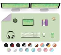 Tappetino da scrivania a doppia faccia impermeabile in pelle PU, protezione da tavolo facile da pulire, tappetino per scrivere sulla scrivania del computer portatile-Matcha+viola,120x60cm