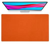 Tappetino da scrivania allungabile in vera pelle, Tappetino mouse grande per ufficio e gaming, Blocco da scrivania resistente, Per la protezione e l'arredamento di casa e ufficio(Orange,90x40cm)