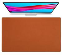 Tappetino da scrivania allungabile in vera pelle, Tappetino mouse grande per ufficio e gaming, Blocco da scrivania resistente, Per la protezione e l'arredamento di casa e ufficio(Brown,60x40cm)