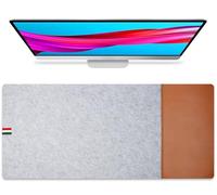 Tappetino da scrivania antiscivolo in feltro di grandi dimensioni, Tappetino spesso per mouse e tastiera, Protezione da scrivania multiuso per ufficio e gaming(Light+Brown,100x40cm)