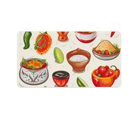 Tappetino da scrivania con simboli della salsa messicana, protezione impermeabile per tastiera, tappetino per mouse esteso tappetino da scrivania per ufficio con base antiscivolo, 75 x 40 cm