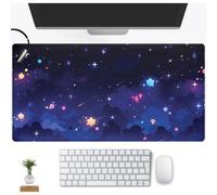 Tappetino da scrivania con stelle blu, simpatico tappetino da scrivania con nuvoletta, tappetino per mouse con cielo stellato, tappetino per mous