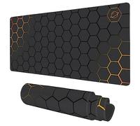 Tappetino da scrivania, con tecnologia a nido d'ape nero e oro, grande, 90 x 40 cm, per mouse, con base antiscivolo e bordo cucito, per tastiera del computer, per casa, ufficio, lavoro