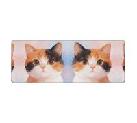 Tappetino da scrivania extra large Cat Wash Art 31,8 x 31,5, tappetino per mouse da gioco antiscivolo con bordo cucito, tappetino impermeabile per tastiera per ufficio