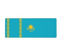 Tappetino da scrivania extra large con bandiera del Kazakistan, tappetino per mouse da gioco antiscivolo con bordo cucito, tappetino per tastiera impermeabile per ufficio