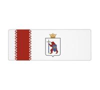 Tappetino da scrivania extra large con bandiera di Mari El, tappetino per mouse da gioco antiscivolo con bordo cucito, tappetino per tastiera impermeabile per ufficio