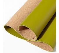 Tappetino da scrivania grande in sughero naturale, doppio lato, in pelle PU, con cinghia, ecologico, per casa e ufficio, verde, 90 x 43 cm, perfetto per organizzare lo spazio di lavoro
