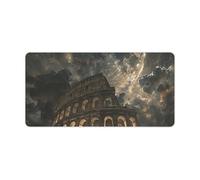 Tappetino da scrivania impermeabile 24 x 12 cm, grande base in gomma antiscivolo, superficie liscia, per giochi e ufficio, pieghevole, portatile, motivo: luna di Roma, protezione da scrivania per
