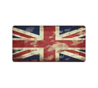 Tappetino da scrivania impermeabile per mouse, 61 x 30 cm, grande base in gomma antiscivolo, superficie liscia, per gaming, ufficio, pieghevole, portatile, vintage, bandiera britannica, protezione da