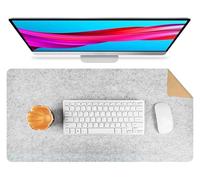 Tappetino da scrivania in feltro e sughero grande antiscivolo, Sottomano Scrivania da gioco e tappetino protettivo per scrittura a casa(Grey,120x60cm)