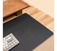 Tappetino da scrivania in pelle, antiscivolo, grande, protezione per computer, impermeabile, tappetino per mouse esteso con pelle scamosciata (70 x 40 cm, nero)