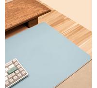 Tappetino da scrivania in pelle, antiscivolo, grande, protezione per computer, impermeabile, tappetino per mouse esteso con pelle scamosciata (100 x 60 cm, azzurro)