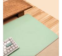 Tappetino da scrivania in pelle, antiscivolo, grande, protezione per computer, impermeabile, tappetino per mouse esteso con pelle scamosciata (70 x 40 cm, verde)