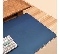 Tappetino da scrivania in pelle, antiscivolo, grande, protezione per computer, impermeabile, tappetino per mouse esteso con pelle scamosciata (100 x 60 cm, blu scuro)