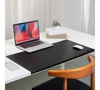 Tappetino da scrivania in pelle, antiscivolo, tappetino per mouse da scrivania, con protezione per bordi, impermeabile, tappetino da scrivania per ufficio, casa, lavoro, 90 x 50 cm, nero