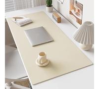 Tappetino da scrivania in pelle, tappetino da ufficio per scrivere, lavorare e digitare, impermeabile, protezione per scrivania per casa e ufficio, grande tappetino per mouse (crema, 120 x 40 cm)