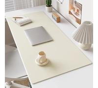 Tappetino da scrivania in pelle, tappetino da ufficio per scrivere, lavorare e digitare, impermeabile, protezione per scrivania per casa e ufficio, grande tappetino per mouse (bianco, 120 x 60 cm)