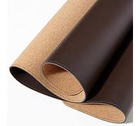 Tappetino da scrivania in sughero naturale con cinghia, doppio lato, in pelle PU, grande tappetino per mouse per ufficio e casa, marrone, 90 x 43 cm, ecologico, antiscivolo, elegante spazio di lavoro